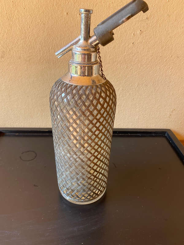Vintage Antique 1930s Sparklets Soda Siphon Seltzer Water Bottle Glass Bar Décor