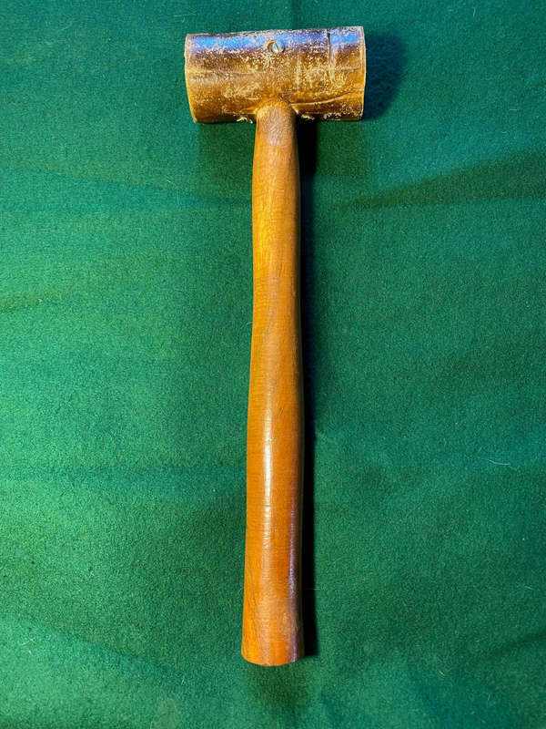 Antique/Vintage Rolled Leather Mallet/Hammer With Wood Handle