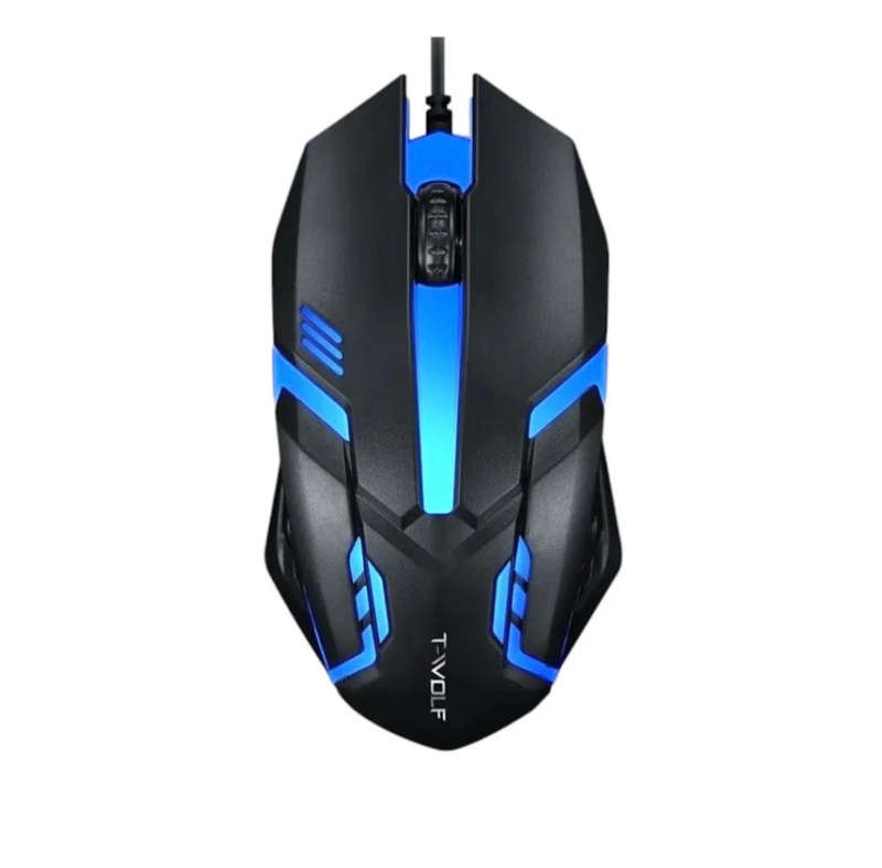 T-WOLF V1 Wired Office Gaming Mouse Colorful Light Ergonomic Comfortable