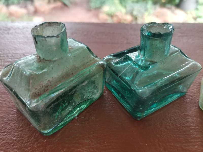 Three antique ink bottles