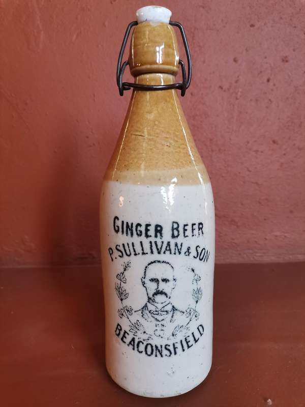 P. SULLIVAN  & SON BEACONSFIELD antique ginger beer bottle