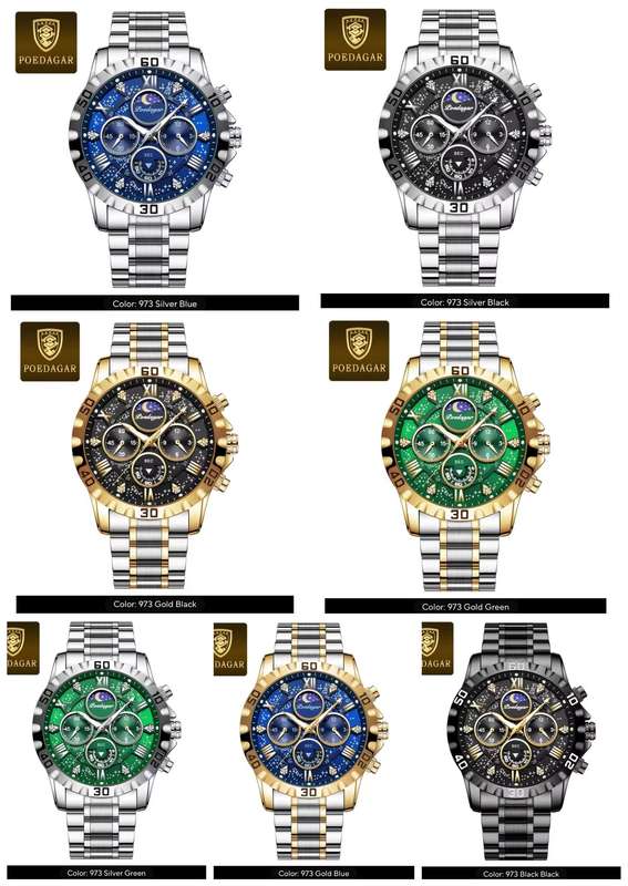 Poedagar Stainless Steel Watch