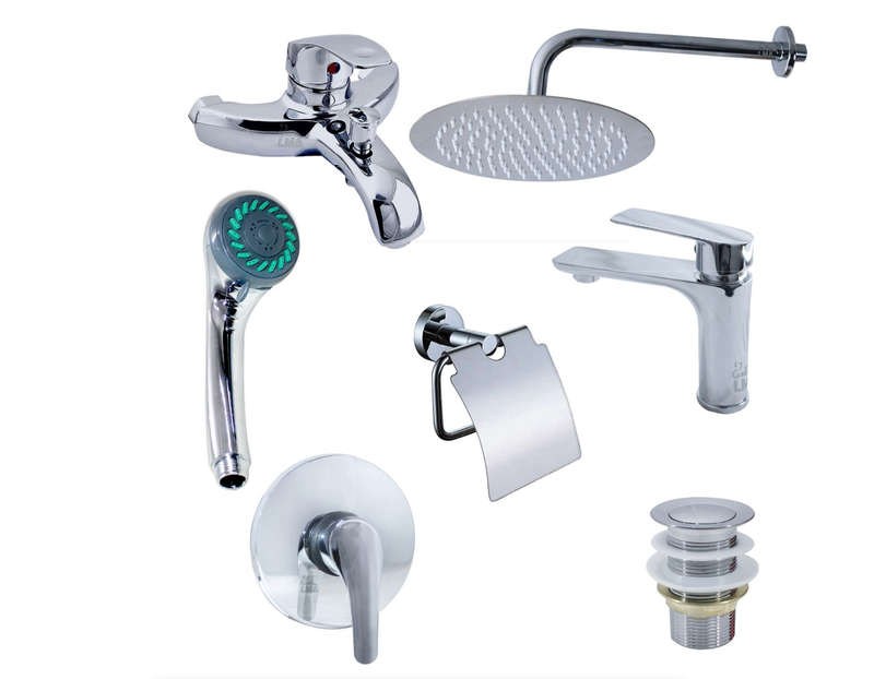 Bathroom Essentials Complete Bathtub Faucet & Shower System Set
