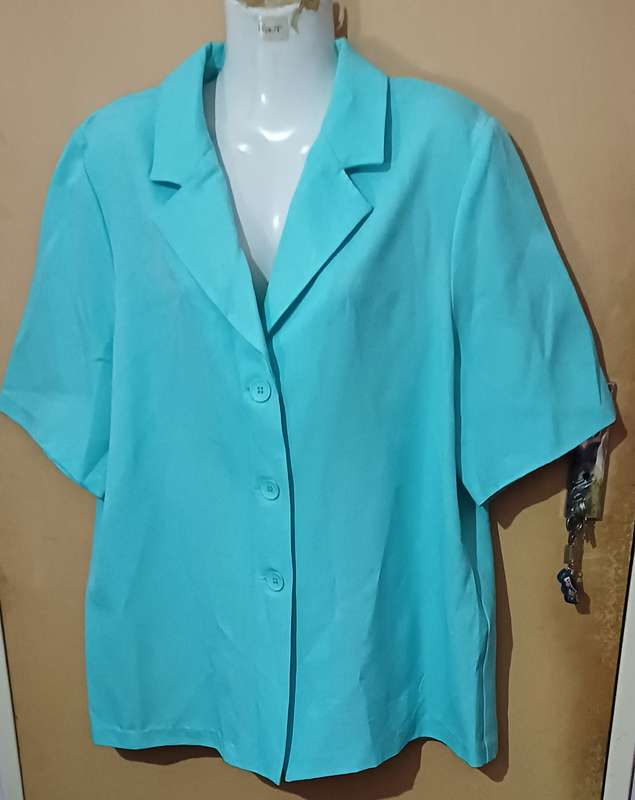 Ladies - Blue Blouse- Make - Tory Fashions - Size - 18