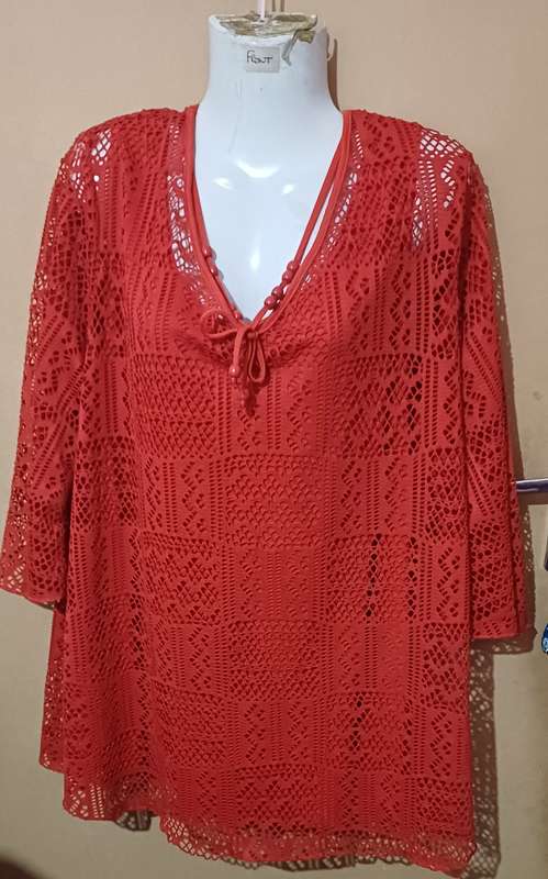 Ladies - Orange Blouse With Inner - Make - Penny C - Size - 20