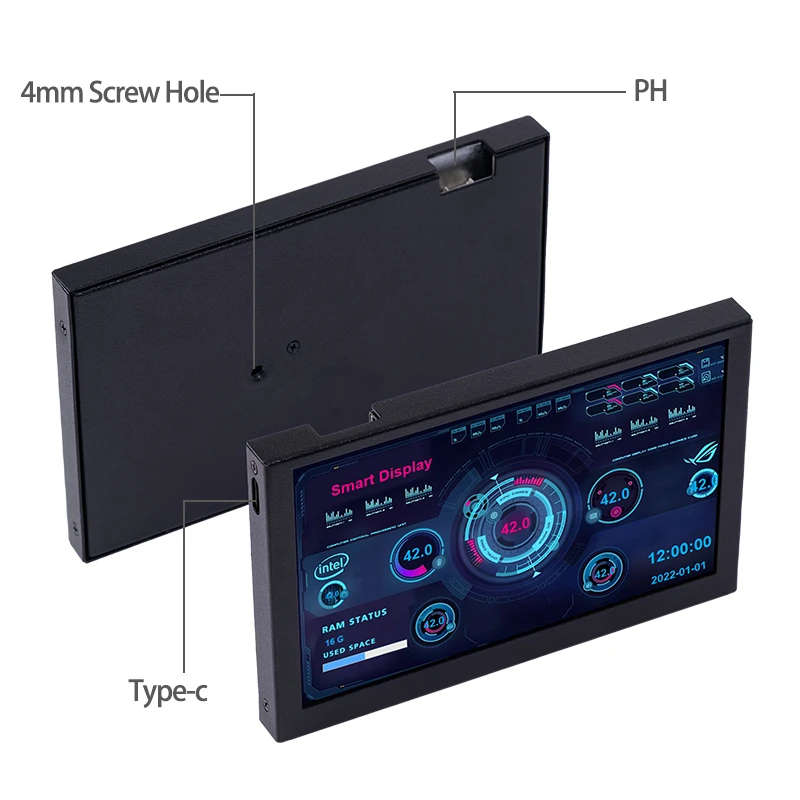 5-Inch USB-C IPS Secondary Screen  Sleek PC Monitoring Display (White)