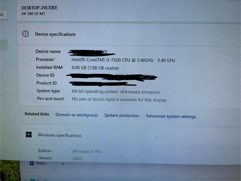 HP 290 G1 Desktop | Intel Core i5-7500 | 8GB DDR4 RAM | Windows 11 Pro | Fast Shipping