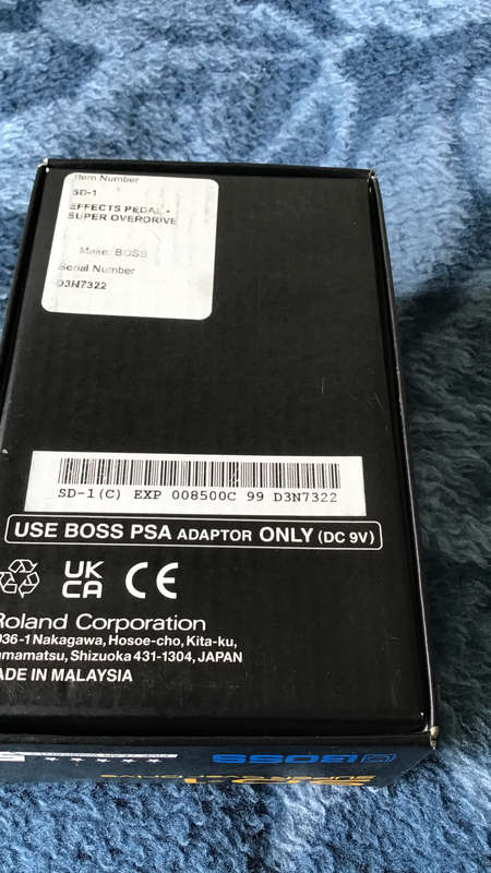 Boss SD -1 overdrive effects pedal