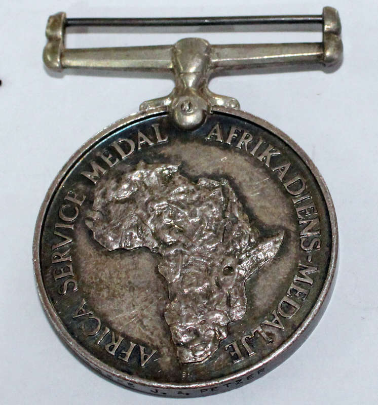 Africa Service medal 312885 JA Petzer
