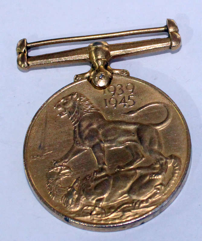 British War Medal 1939-1945 Gilted (name erased)