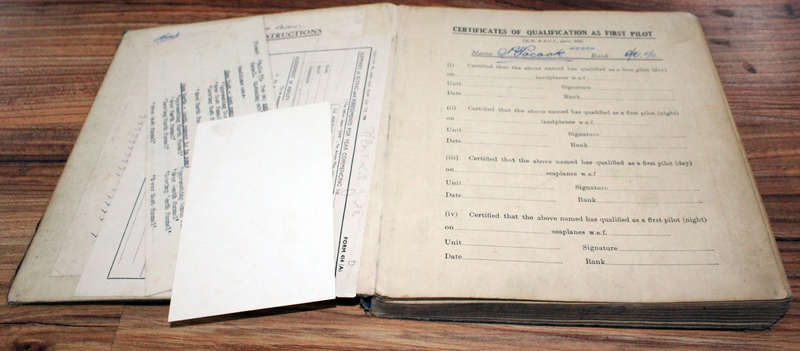 WW2 RAF pilot's log book