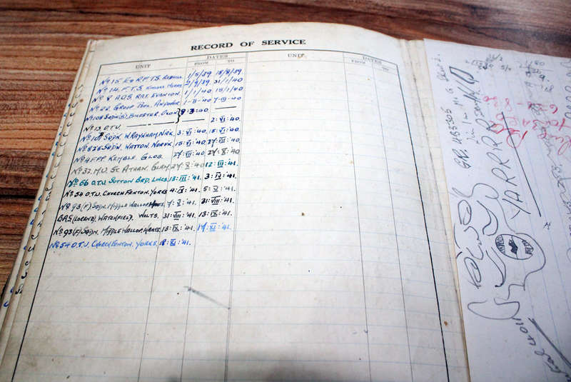 WW2 RAF pilot's log book