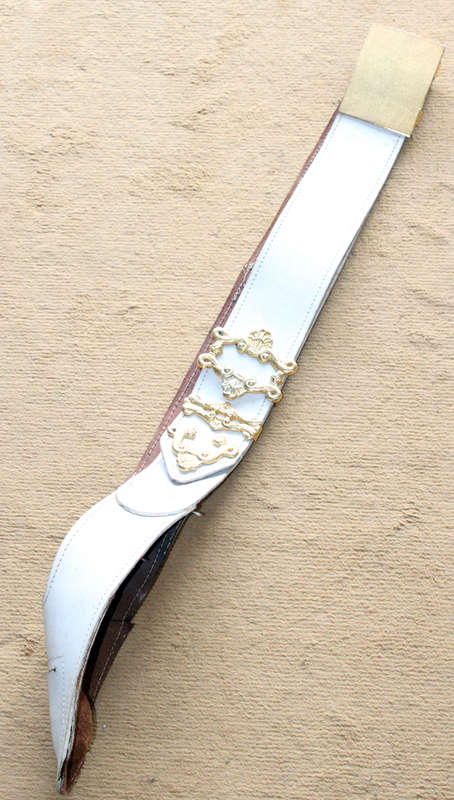 SADF white leather parade flag holder