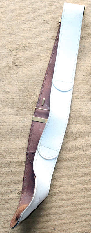 SADF white leather parade flag holder