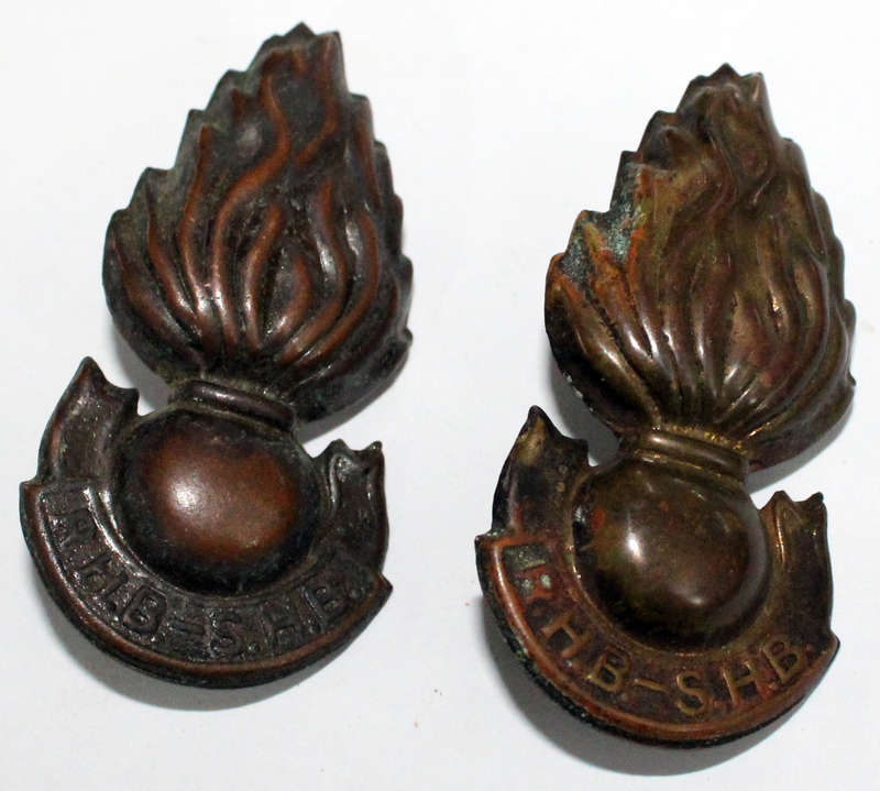 Railway and Harbour Brigade collar badges
