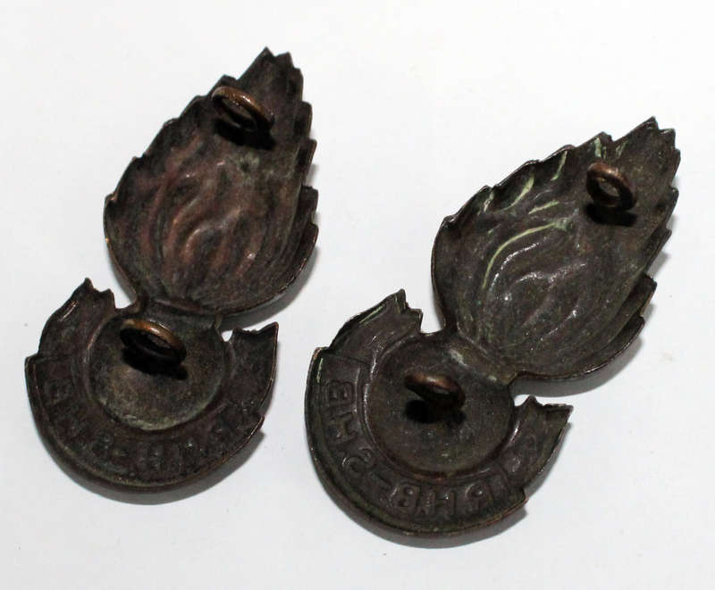 Railway and Harbour Brigade collar badges