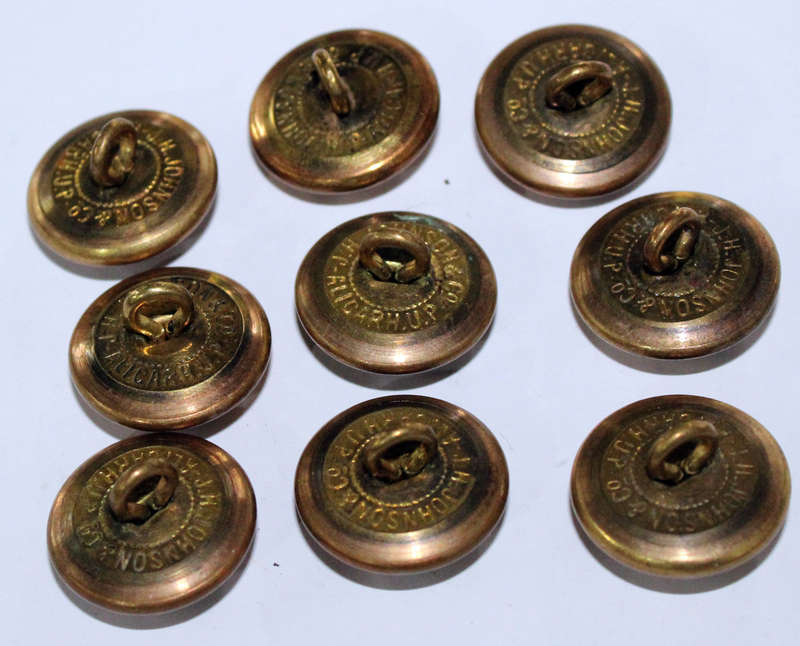 86th Carnatic Infantry buttons x9