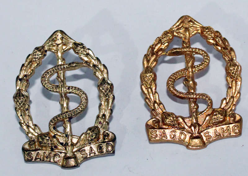 Pair of SA Medical Corps collars