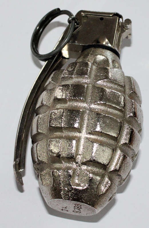 Chromed and inert Mk2 "Pineapple" grenade