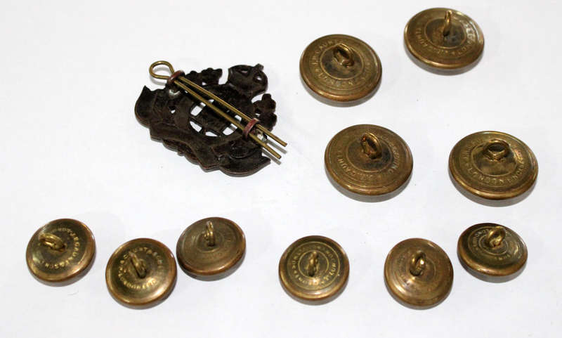 Suffolk Regiment Cap badge and buttons