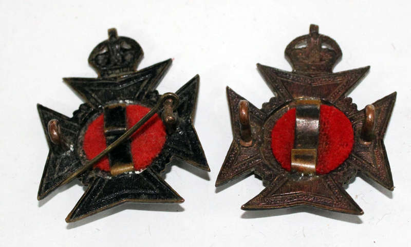1x Rhodesia Regiment and 1x Royal Rhodesia Regiment cap badges