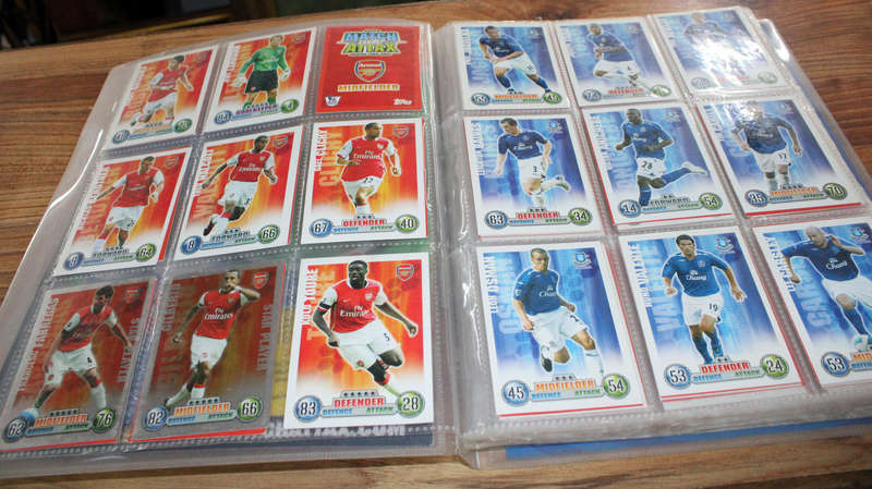 Match Attax cards album with over 200 cards