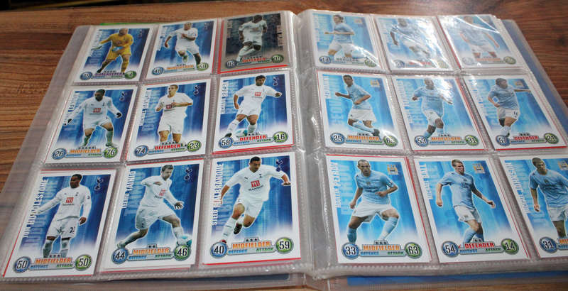 Match Attax cards album with over 200 cards