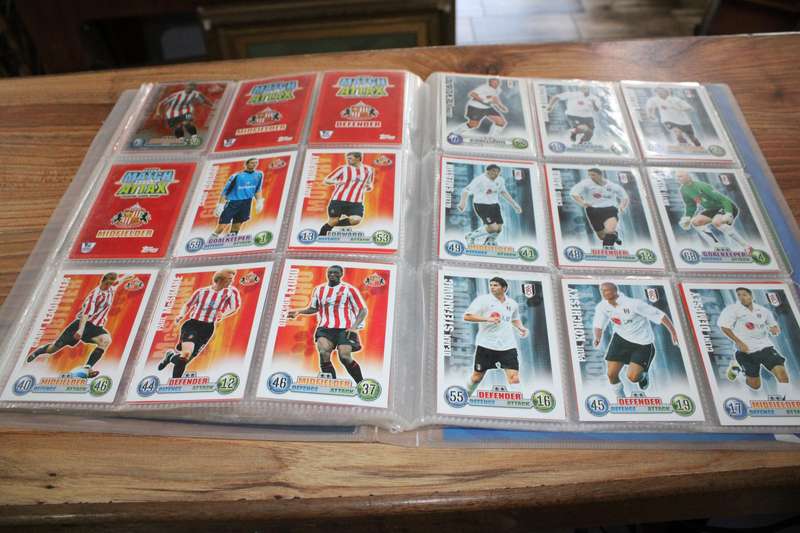 Match Attax cards album with over 200 cards