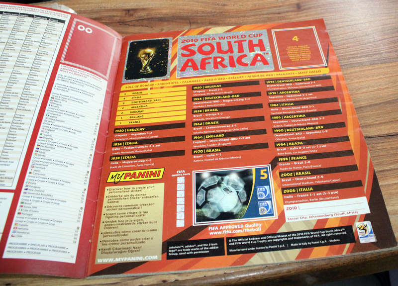 World Cup 2010 trading card and sticker album combo