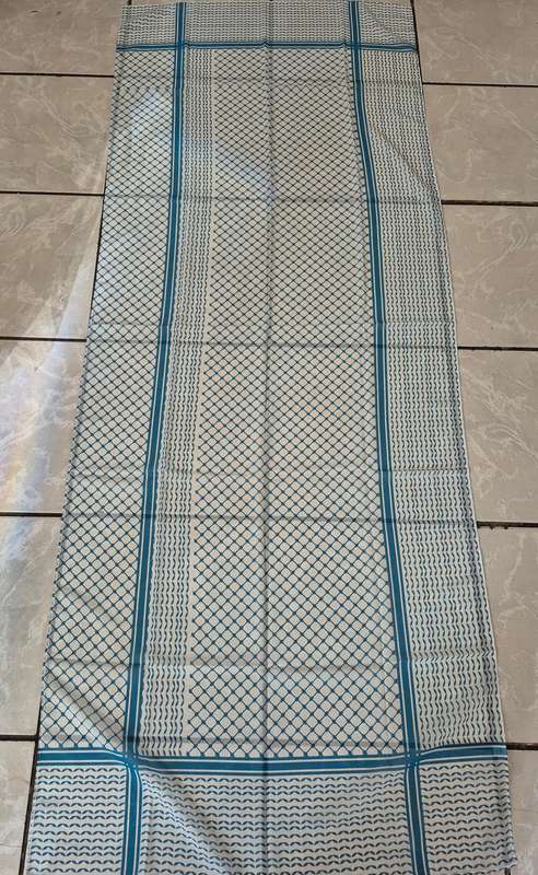 Palestinian kefiya chiffon scarf blue 180 x 65 cm Palestine scarf