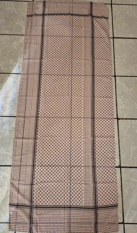 Palestinian chiffon brown kefiya scarf 180 cm x 65 cm brown Palestine scarf