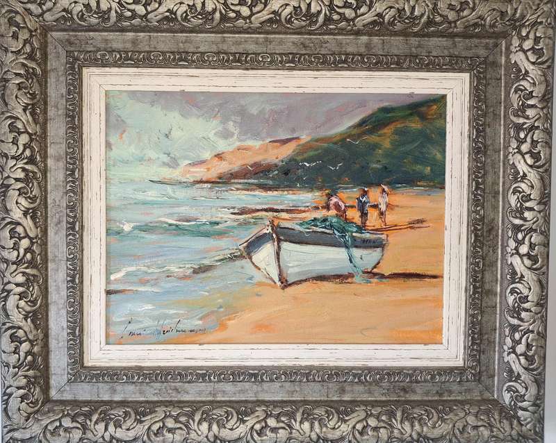 CORNE' WEIDEMAN - "BOAT ON THE BEACH" 400 mm x300mm