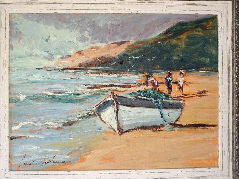 CORNE' WEIDEMAN - "BOAT ON THE BEACH" 400 mm x300mm