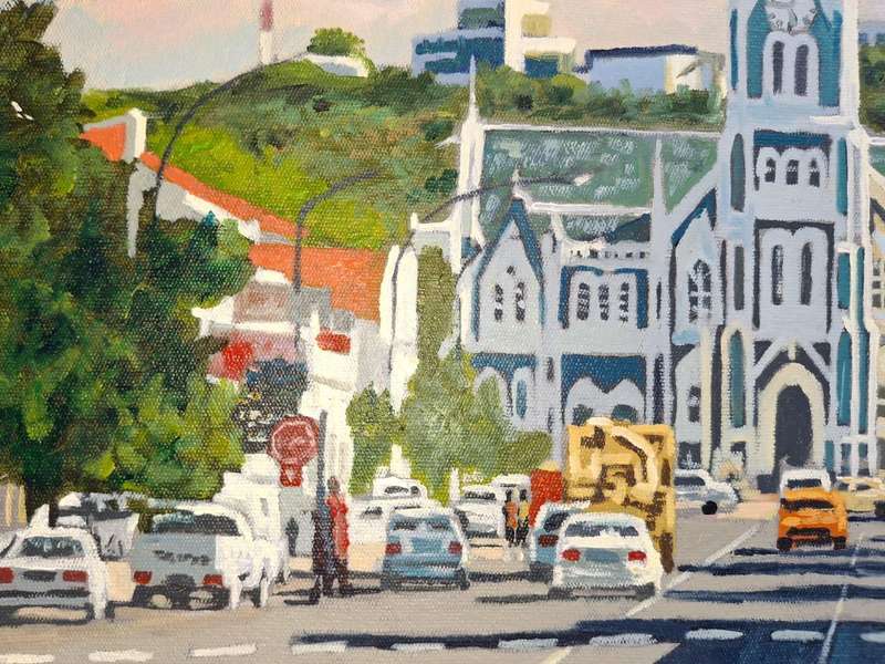 WILLEM ONKER-CAPE DUTCH CHURCH IN GRAAFF REINET 600mmx450mm
