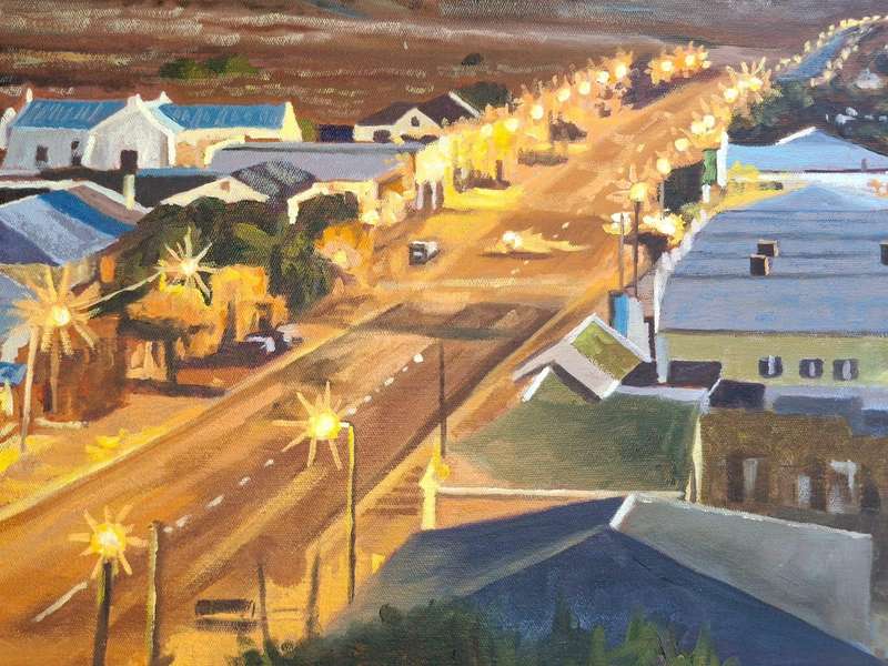 WILLEM ONKER-KAROO STREET SUNSET 460mmx360mm