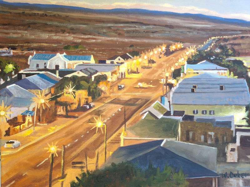 WILLEM ONKER-KAROO STREET SUNSET 460mmx360mm