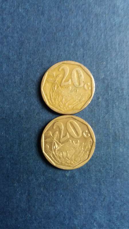 South Africa 2002 & 2003  20 cent * 2 x coins*