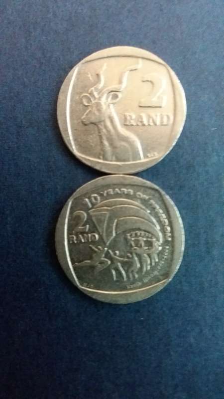 South Africa 2004 R2 - Kudu & 10 years of freedom * 2 x coins*