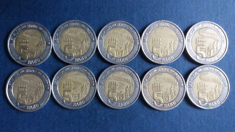 South Africa 2019 R5 - 25 Years of Constitutional Democracy * 10 x coins*
