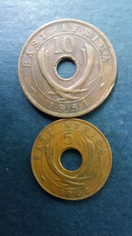East Africa 1951 10 cent & 1942 5 cent * 2 x coins*
