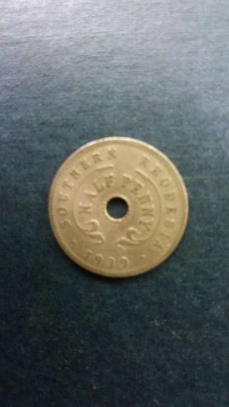 Southern Rhodesia 1939 1/2 penny - Mintage 480 000 * King George VI*