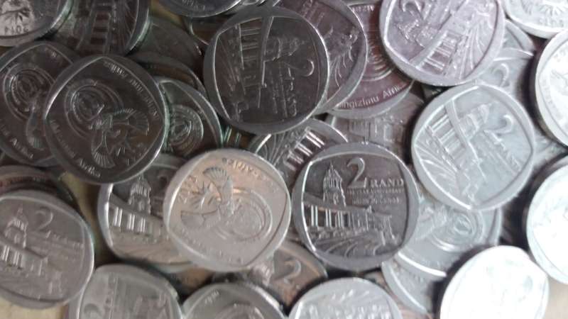 South Africa lot of 50 Union Building R2 coins 2013/2014