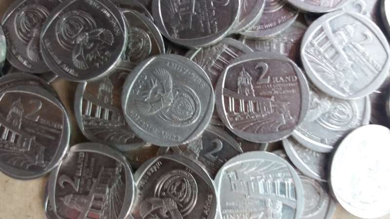 South Africa lot of 50 Union Building R2 coins 2013/2014