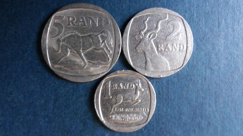 South Africa 1999 R5, R2 & R1 * Old Coat of Arms*