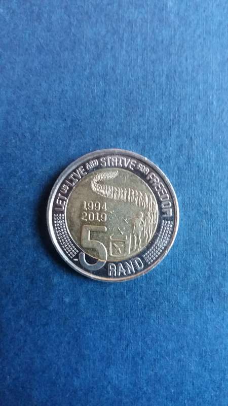South Africa 2019 R5 - 25 Years of Constitutional Democracy * A Beauty of a coin* AU/UNC