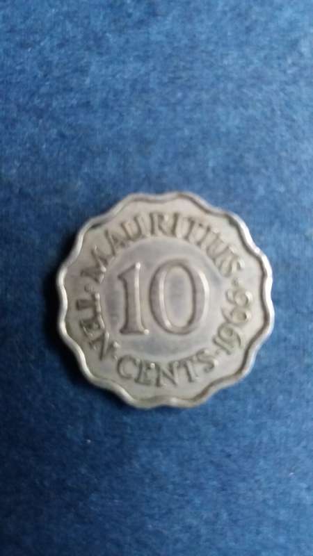 Mauritius 1965 10 cents Queen Elizabeth 2nd * Mintage 200 000*