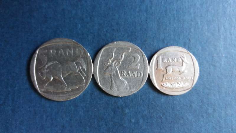 South Africa 2000 R5, R2 & R1 * Old Coat of Arms* Difficult to find