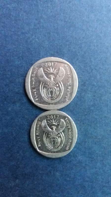 South Africa 2017 R2 & R1  * Difficult to find no mintage fiqures*
