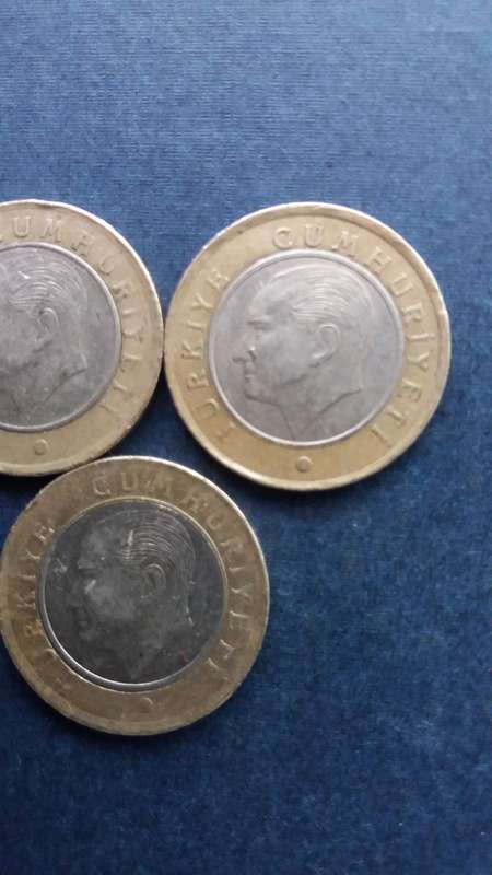 Turkey 2015 1 Lira * 3 x coins*