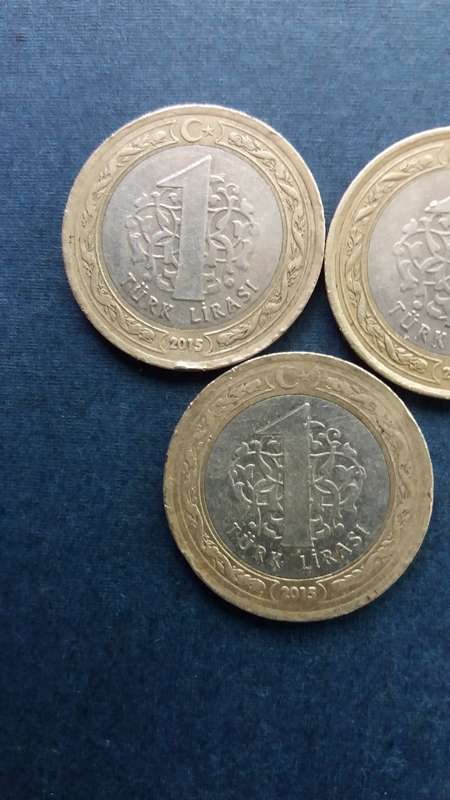 Turkey 2015 1 Lira * 3 x coins*